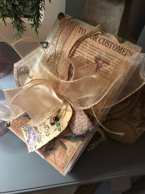 Hand Crafted Gold-Ribboned Decorative Coffee Table Book